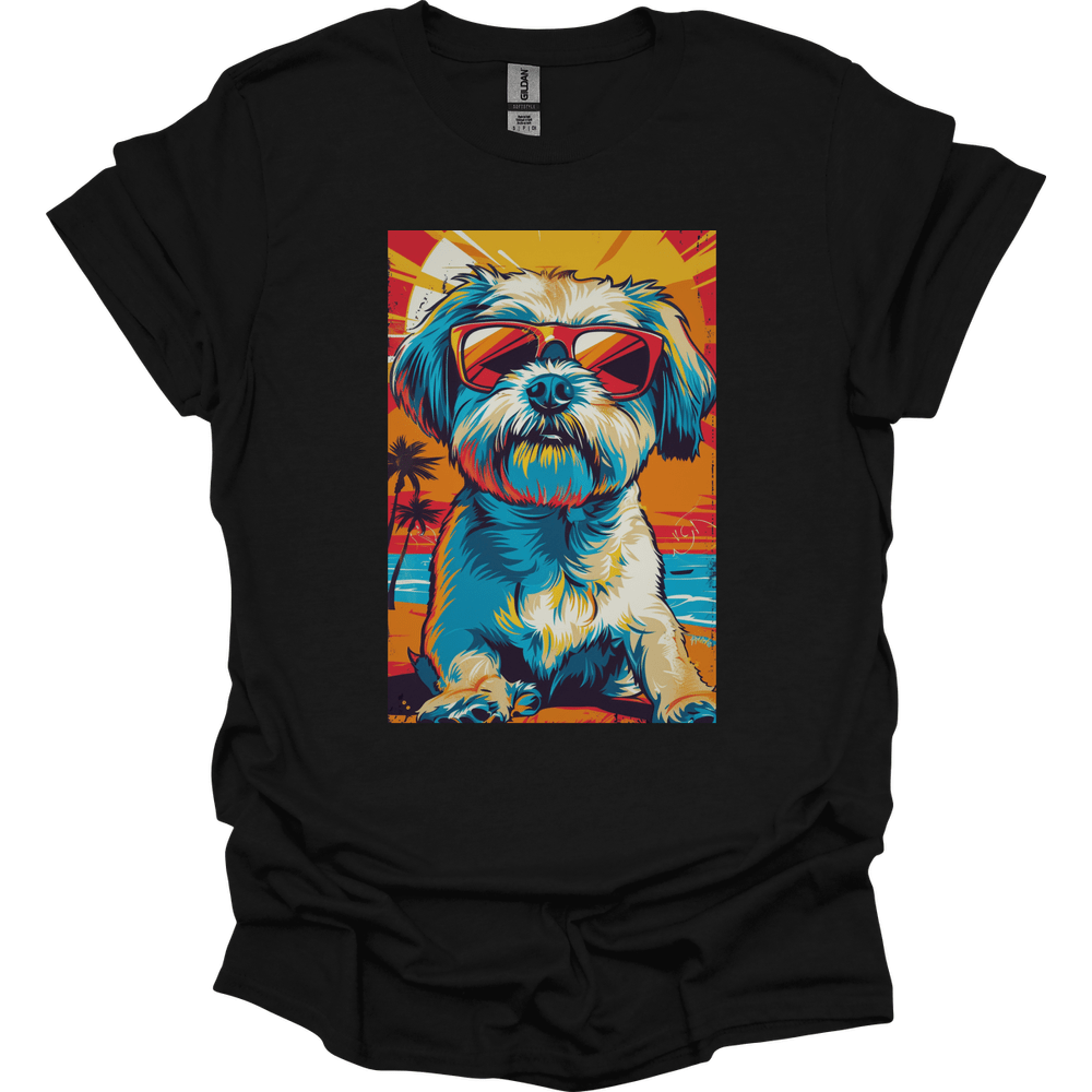 Shih Tzu - Summer Dog T-Shirt - Black