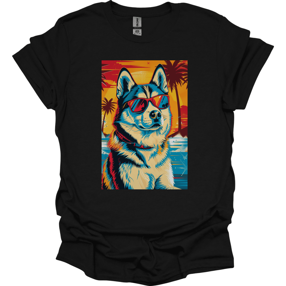 Siberian Husky - Summer Dog T-Shirt - Black