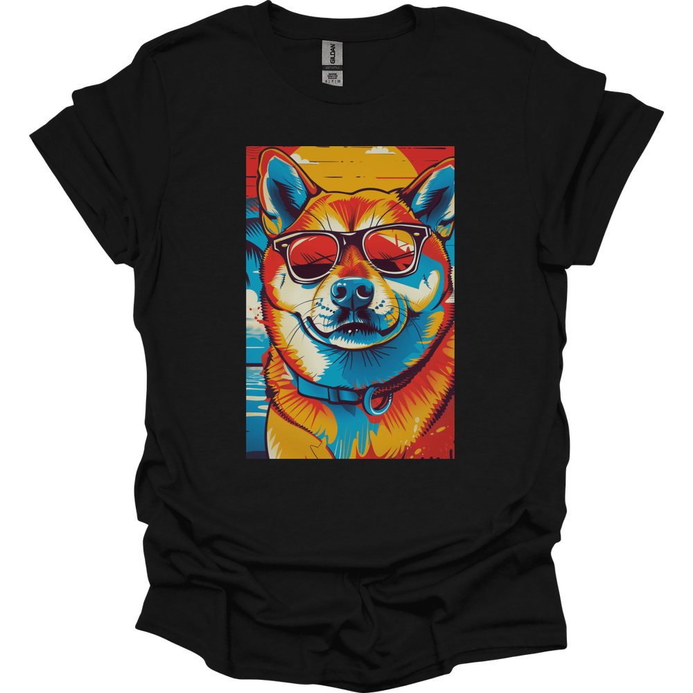 Shiba Inu - Summer Dog T-Shirt - Black