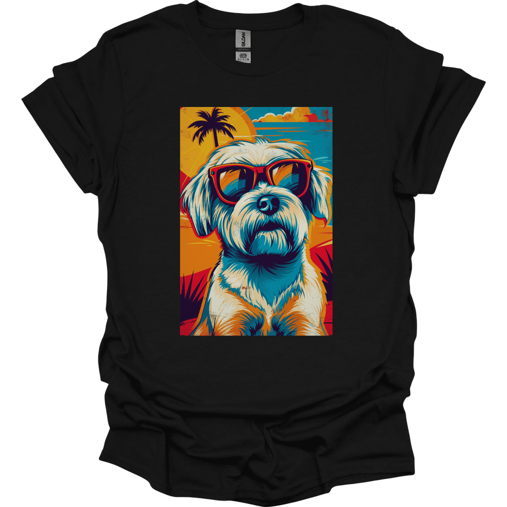 Maltese - Summer Dog T-Shirt - Black
