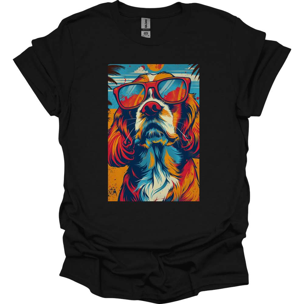 Cavalier King Charles Spaniel - Summer Dog T-Shirt - Black