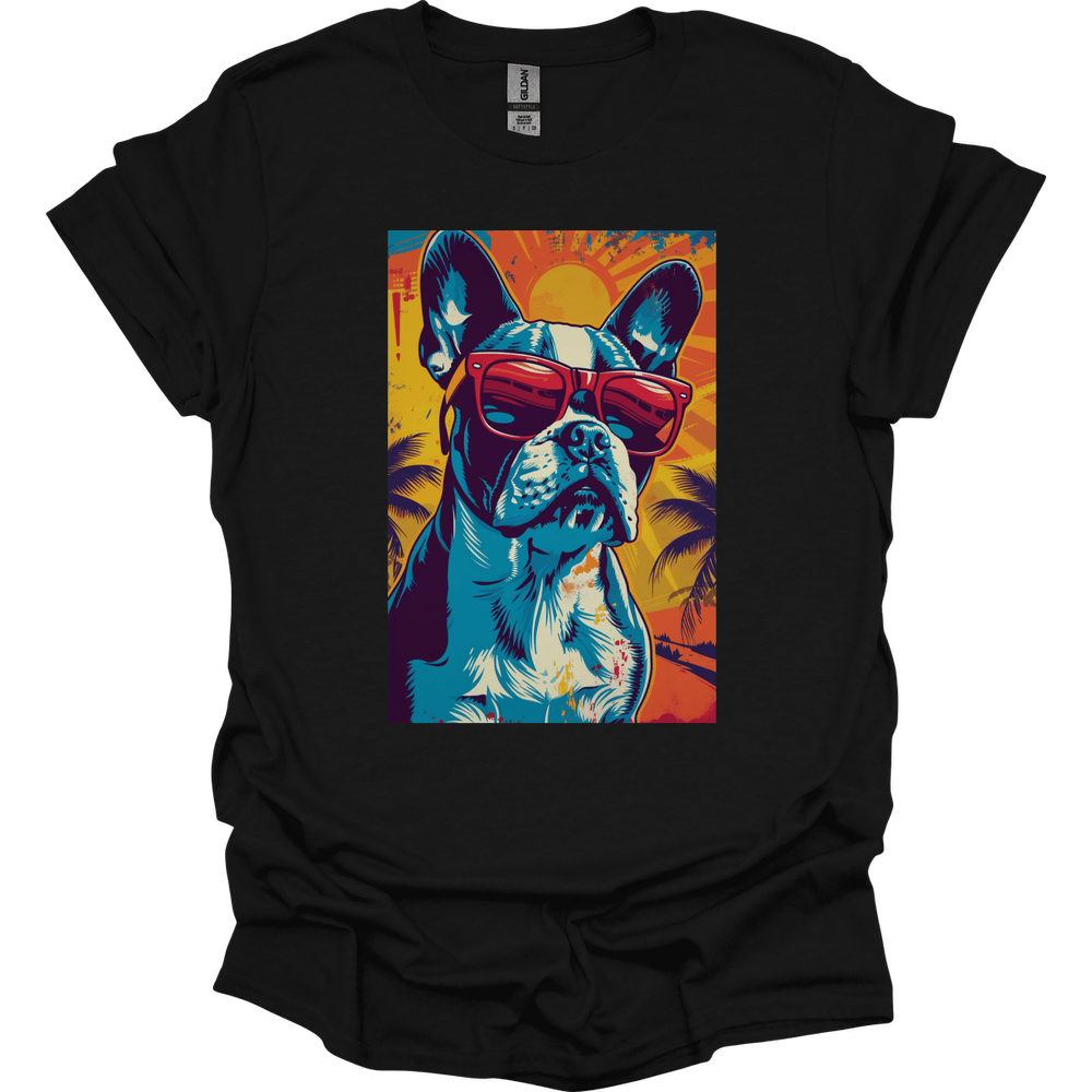 Boston Terrier - Summer Dog T-Shirt - Black