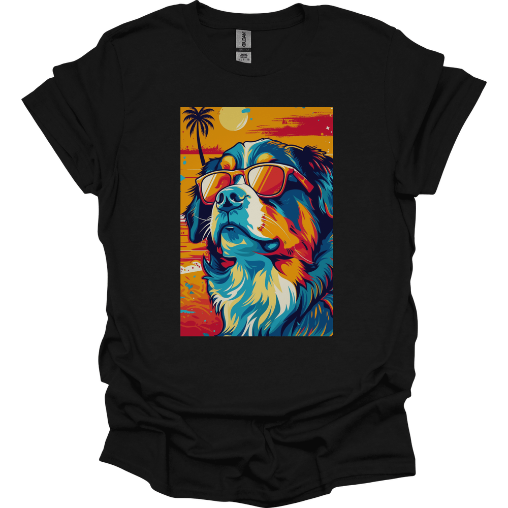 Bernese Mountain Dog - Summer Dog T-Shirt - Black
