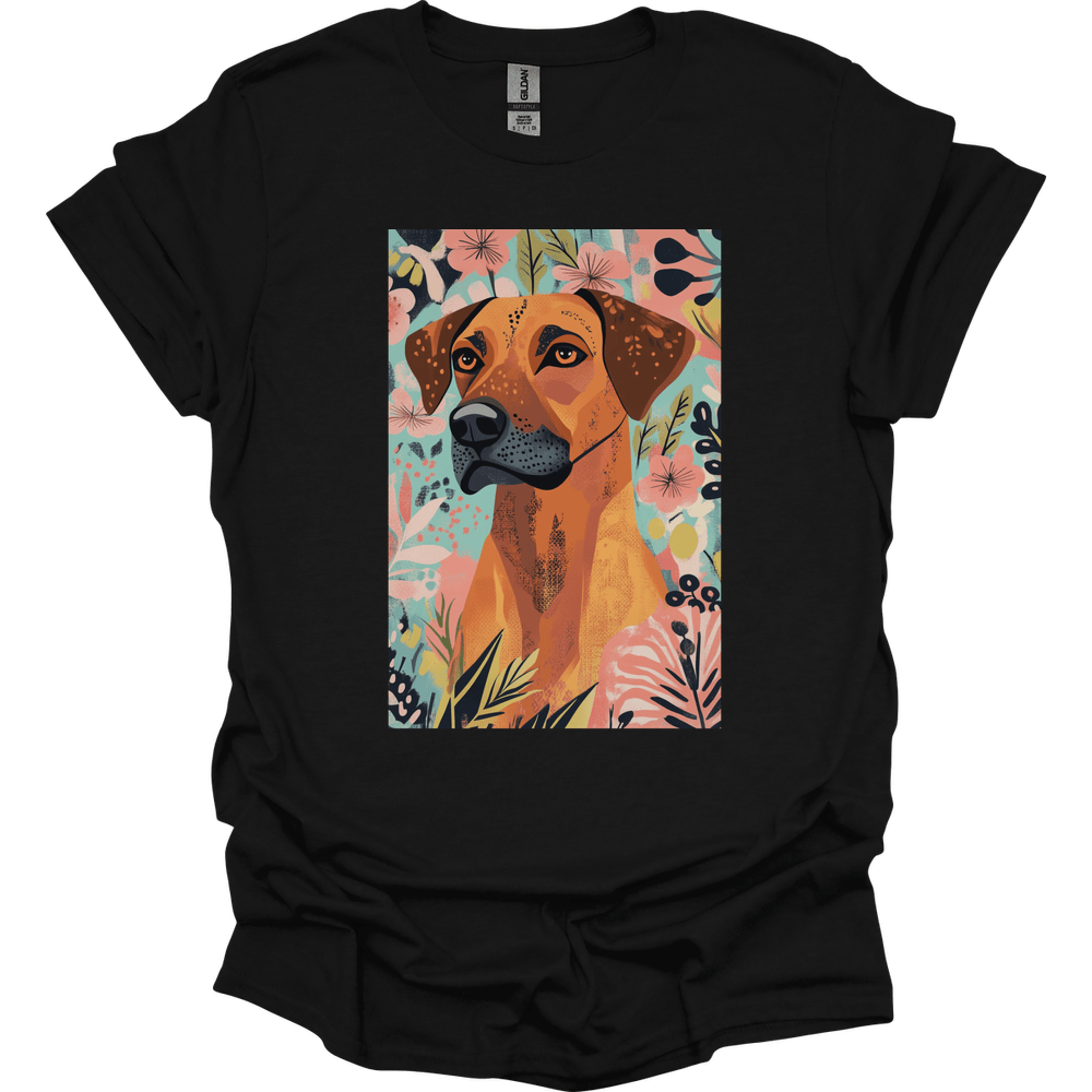 Rhodesian Ridgeback - Boho Dog T-Shirt - Black