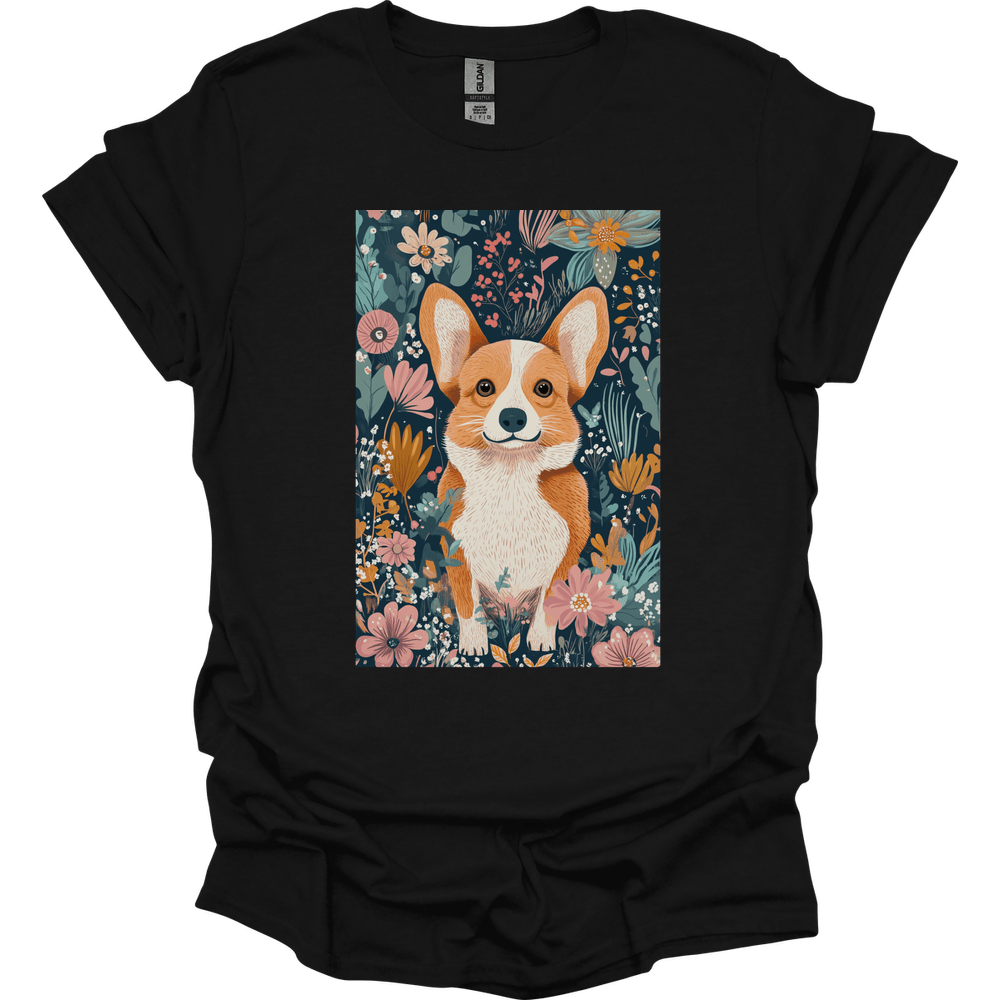 Pembroke Welsh Corgi - Boho Dog T-Shirt - Black
