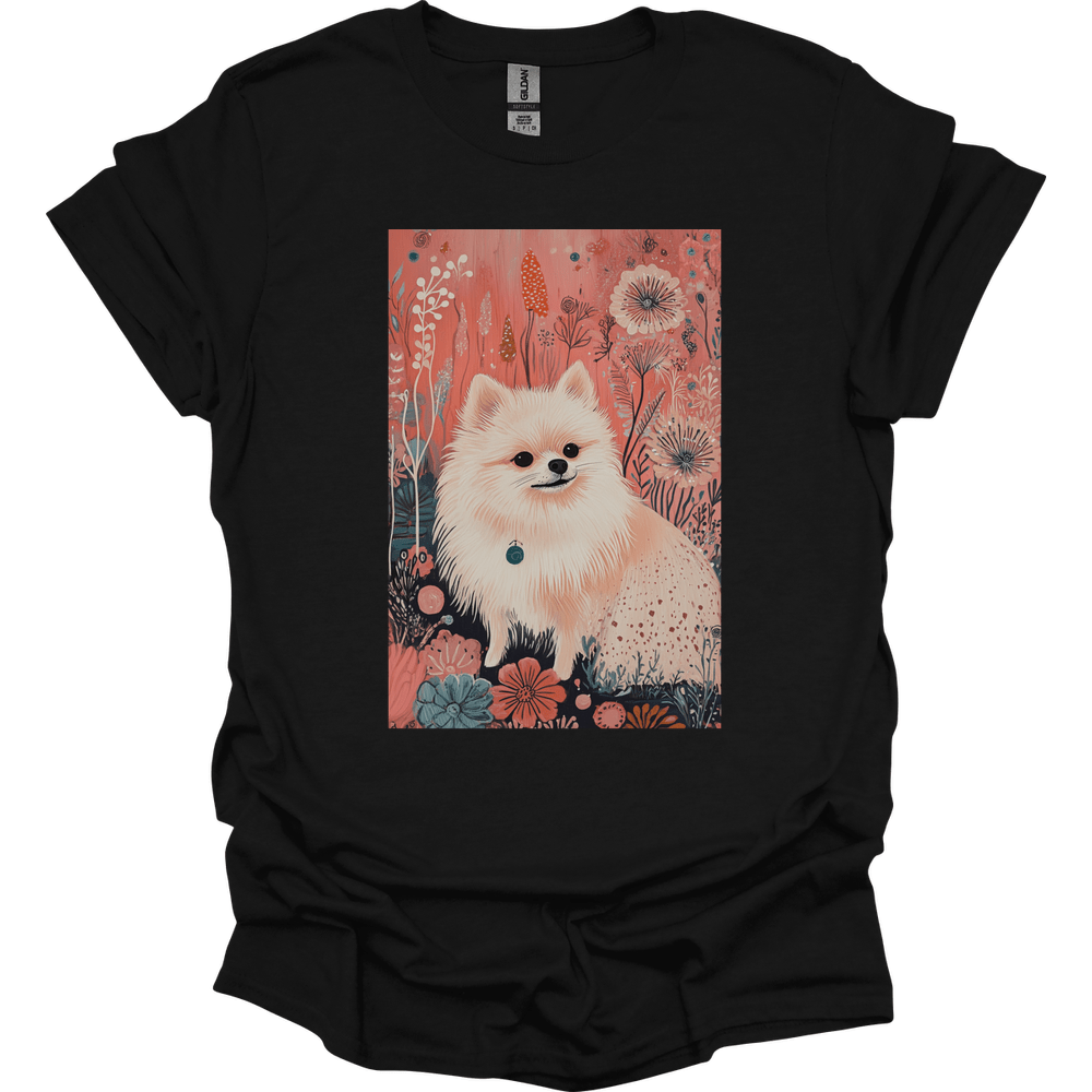 Pomeranian - Boho Dog T-Shirt - Black