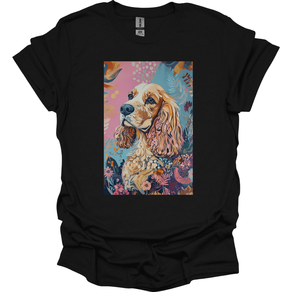 Cocker Spaniel - Boho Dog T-Shirt - Black