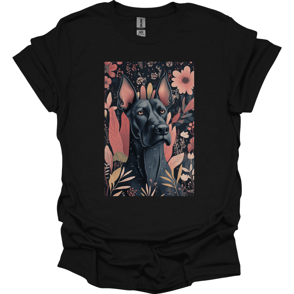 Great Dane - Boho Dog T-Shirt - Black