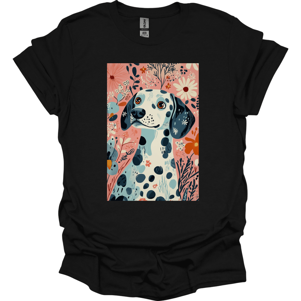 Dalmatian - Boho Dog T-Shirt - Black
