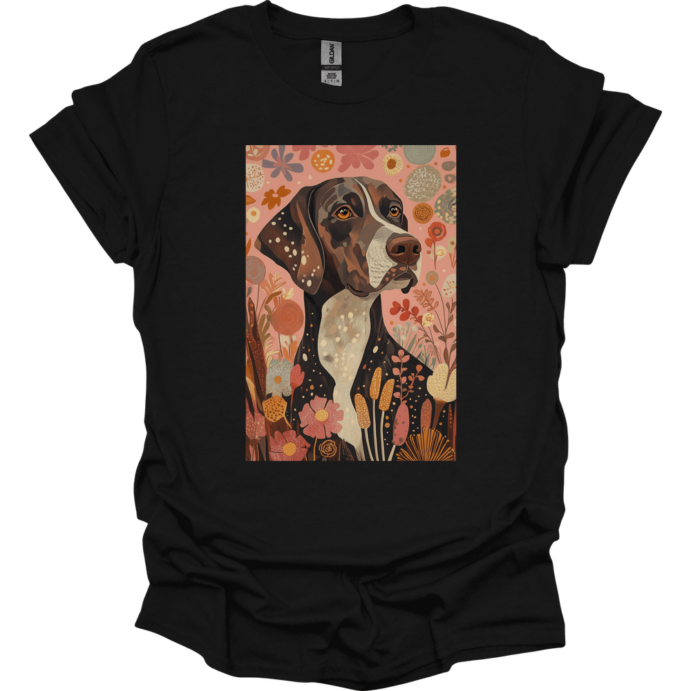 German Shorthaired Pointer - Boho Dog T-Shirt - Black