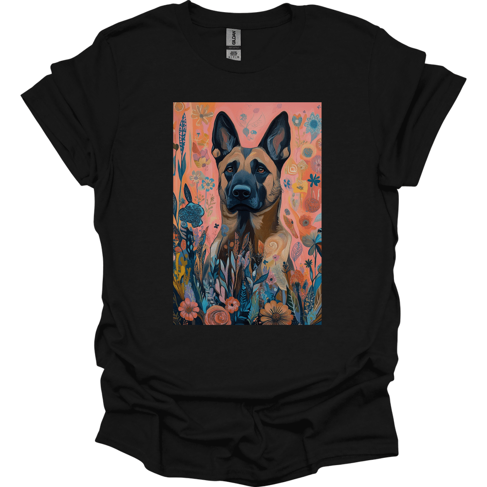 Dutch Shepherd - Boho Dog T-Shirt - Black