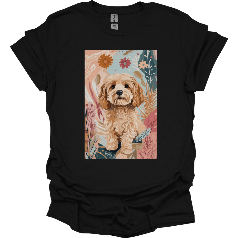 Cavapoo - Boho Dog T-Shirt - Black