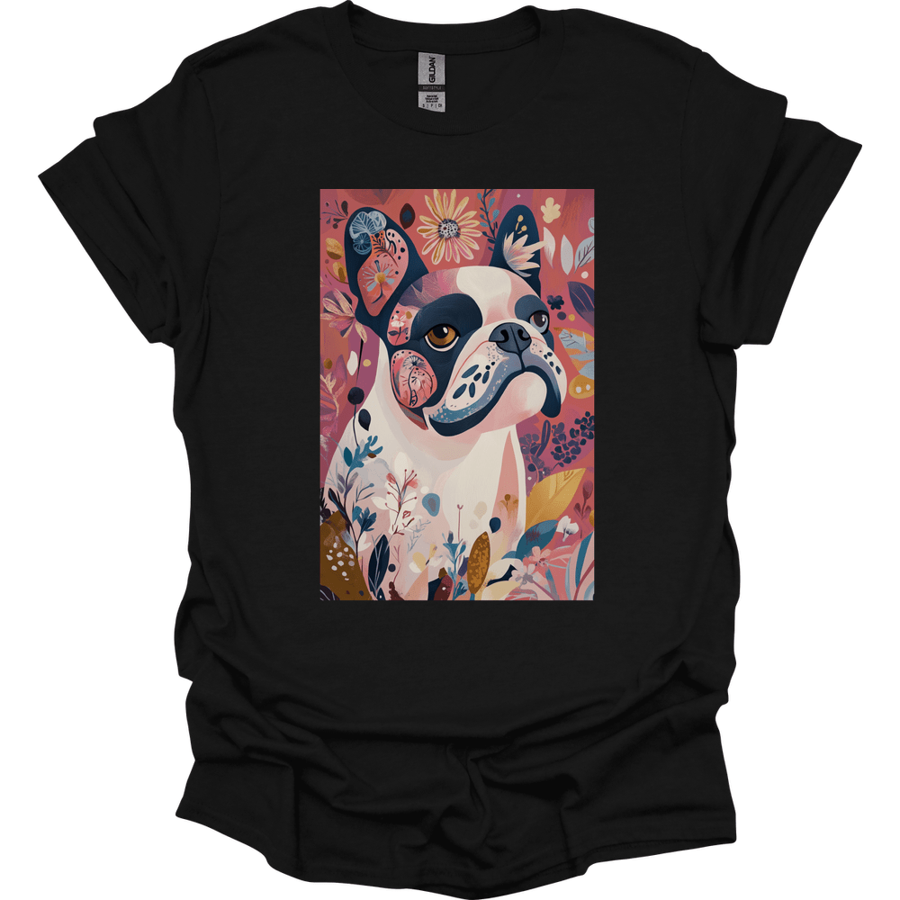 Bulldog - Boho Dog T-Shirt - Black