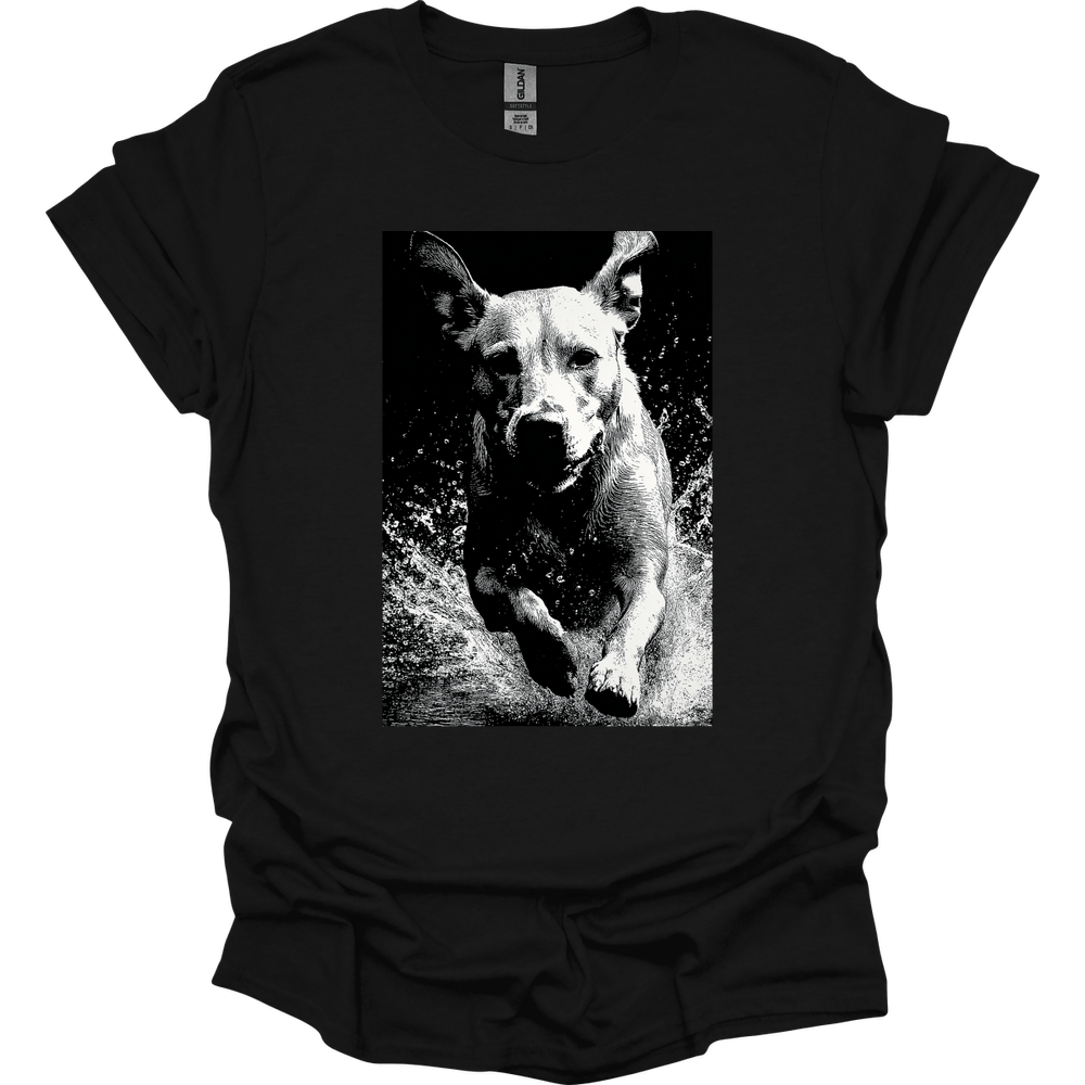 Labrador - Puddle Dog T-Shirt - Black