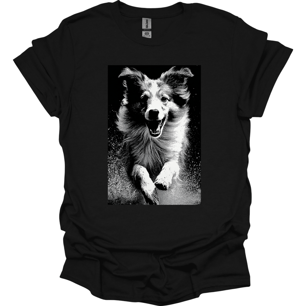 Shetland Sheepdog - Puddle Dog T-Shirt - Black