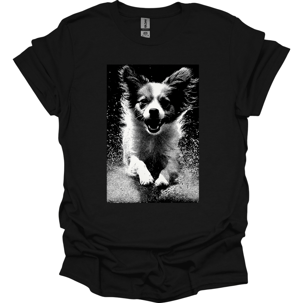 Papillon - Puddle Dog T-Shirt - Black