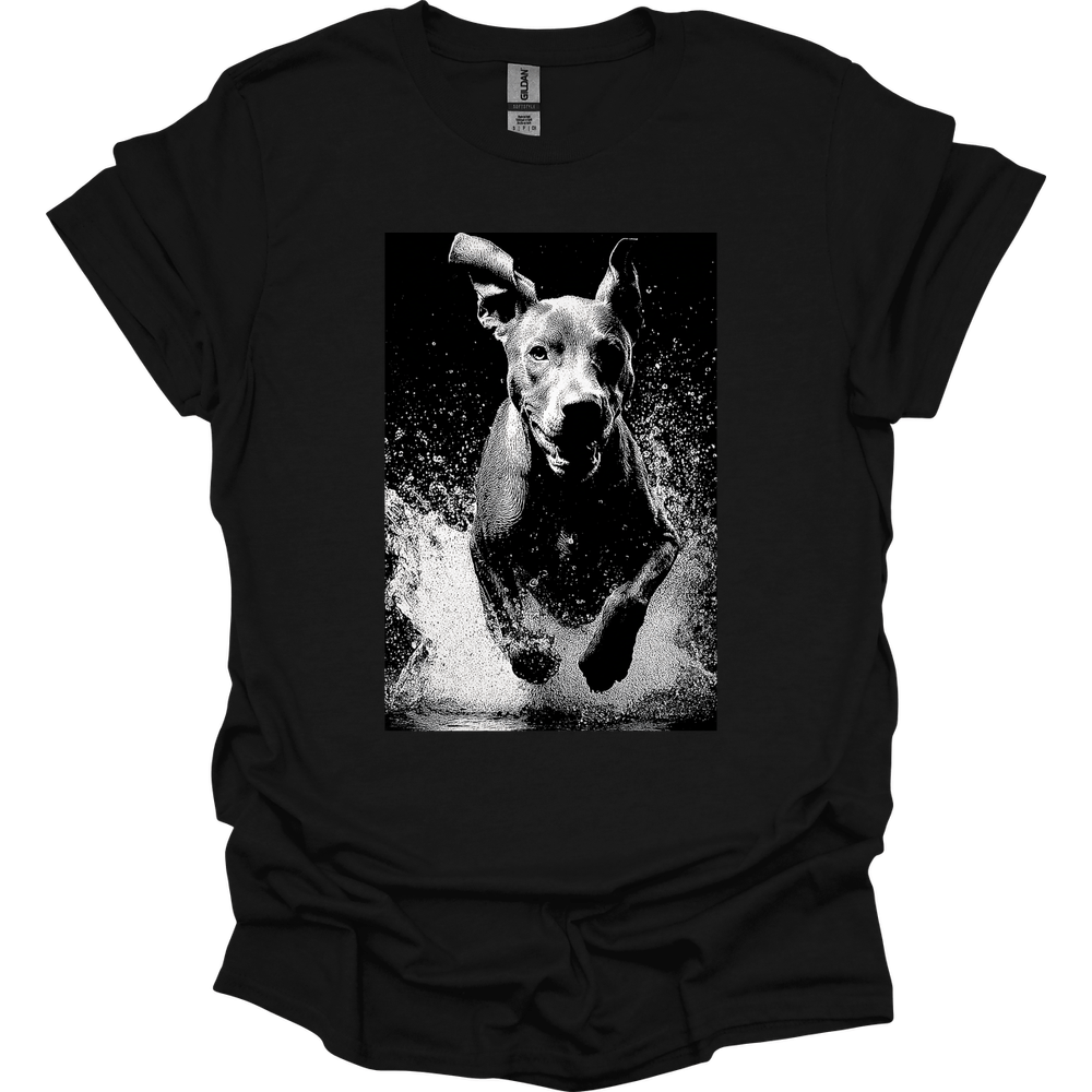 Vizsla - Puddle Dog T-Shirt - Black