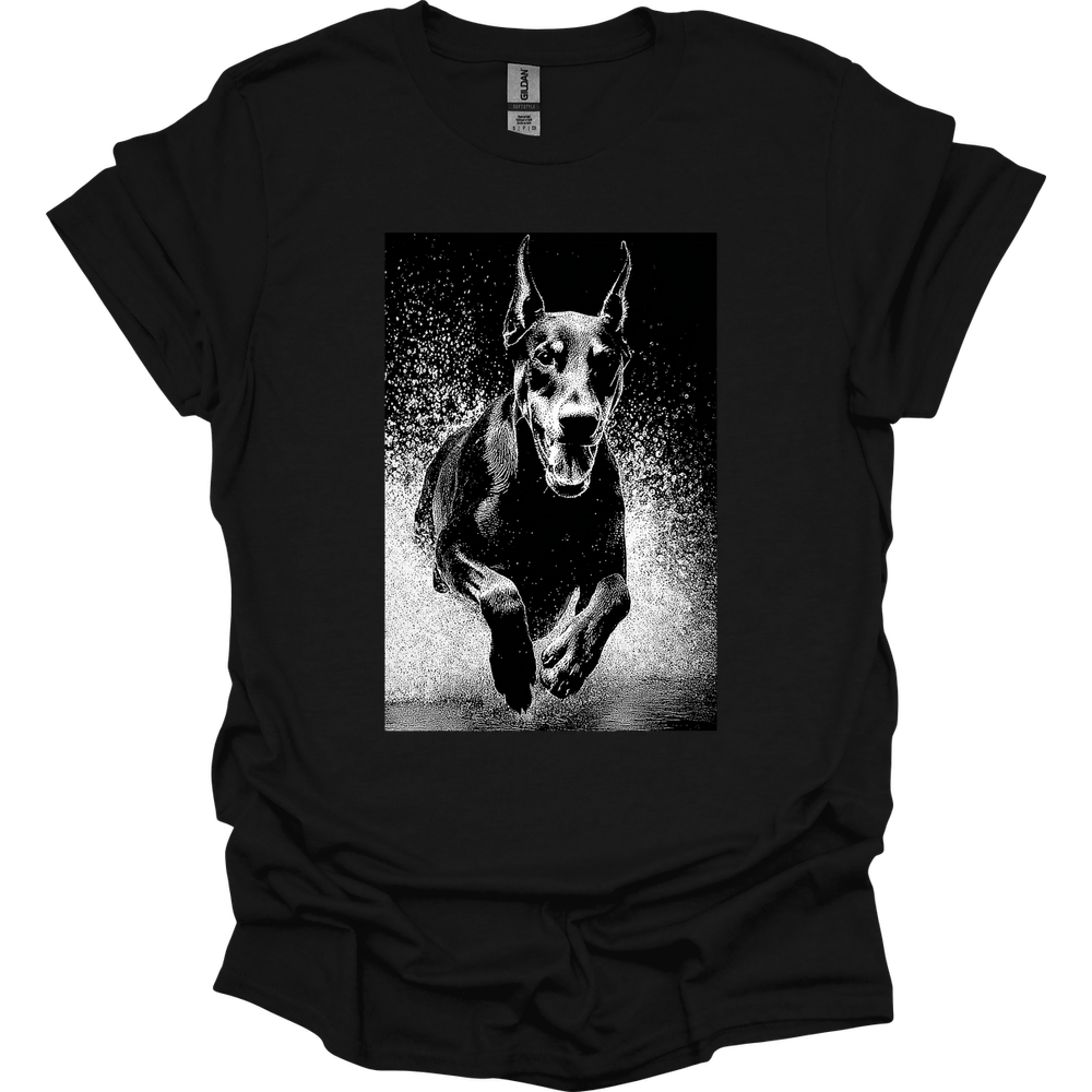 Doberman - Puddle Dog T-Shirt - Black