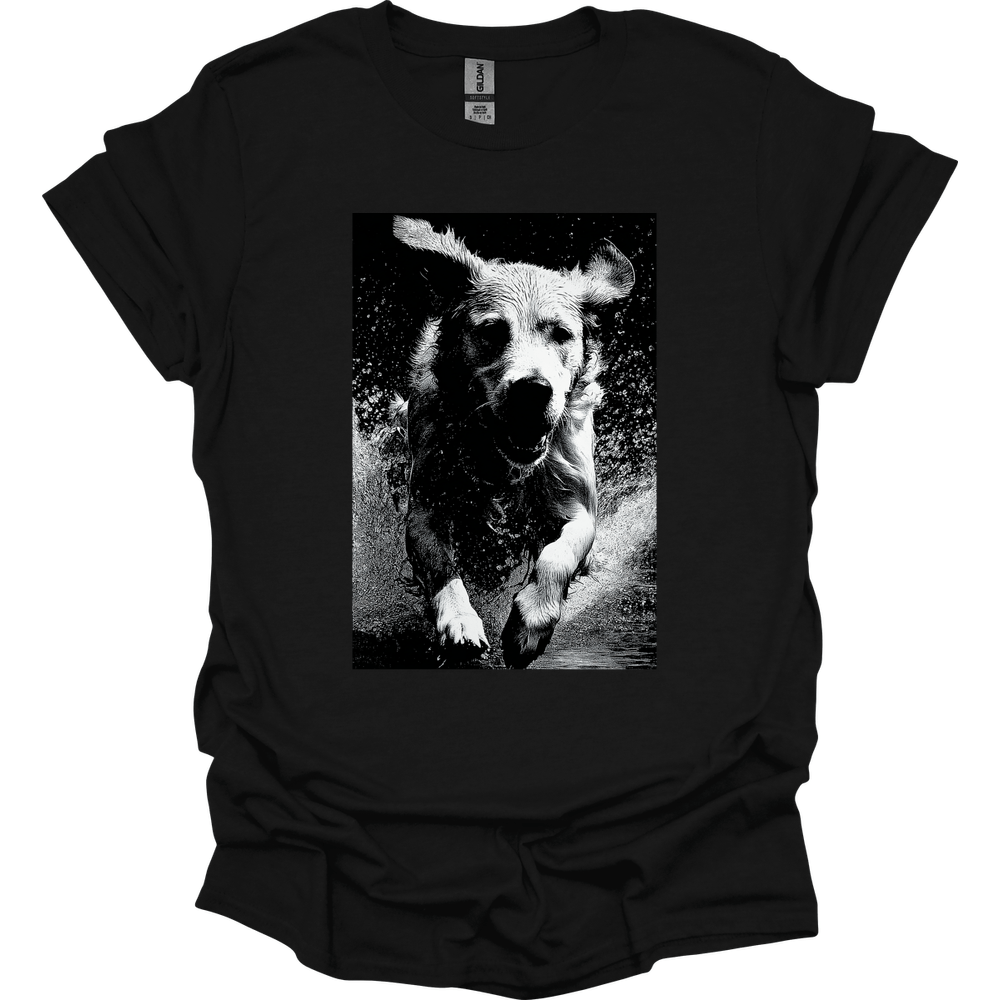 Golden Retriever - Puddle Dog T-Shirt - Black