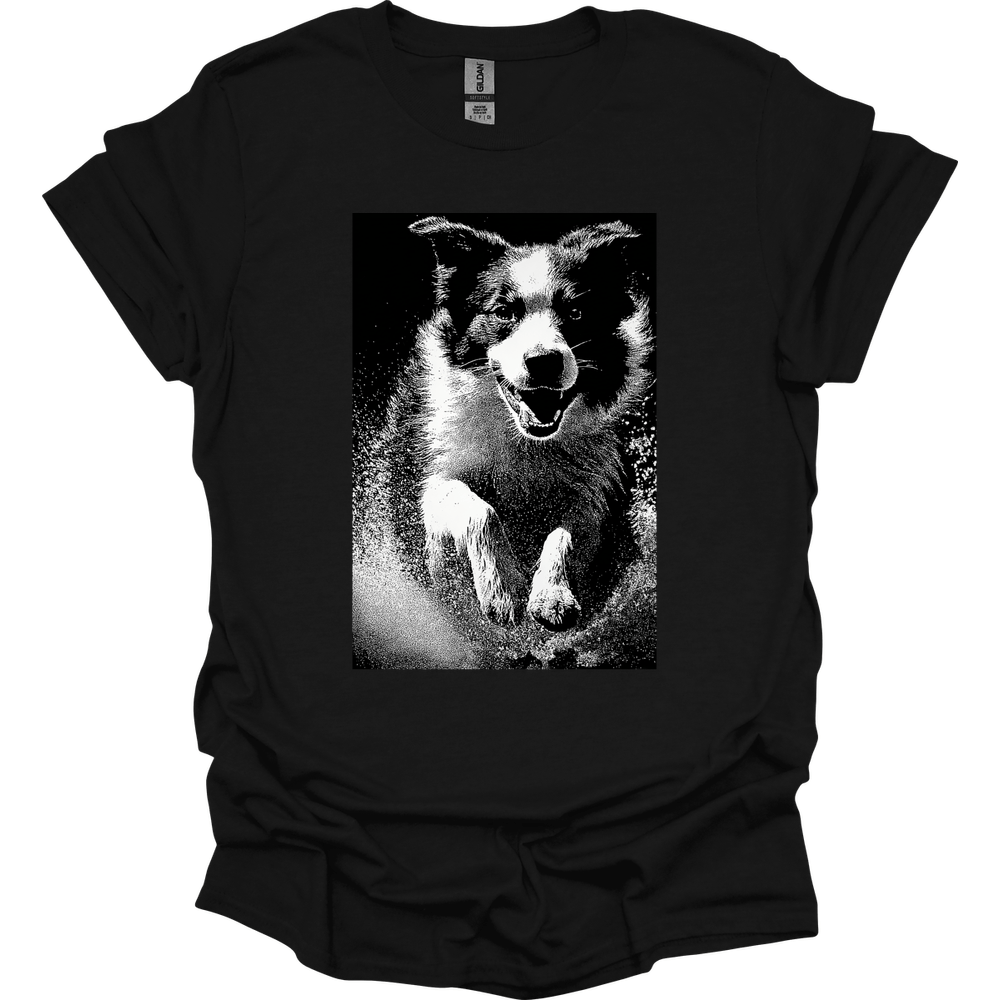Australian Shepherd - Puddle Dog T-Shirt - Black