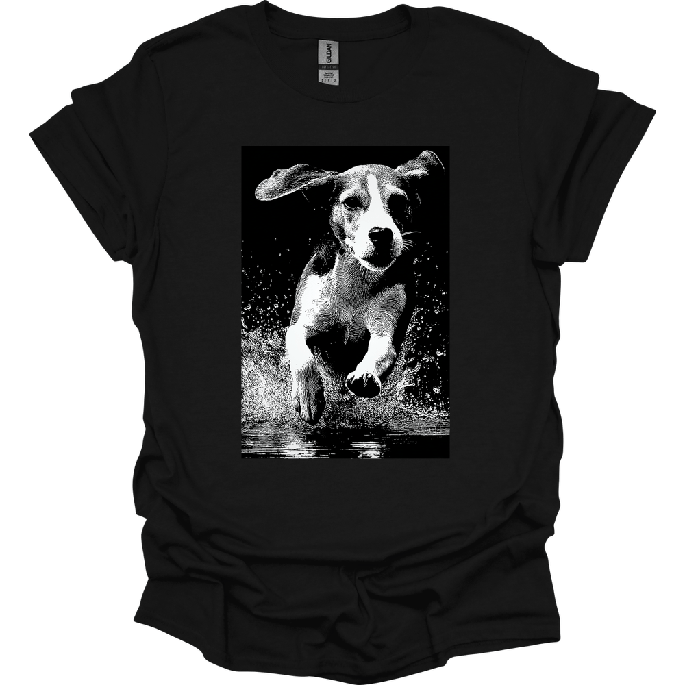 Beagle - Puddle Dog T-Shirt - Black