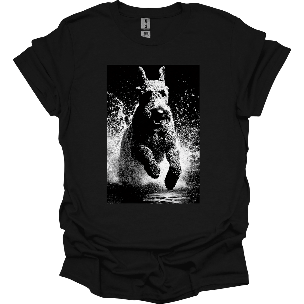 Kerry Blue Terrier - Puddle Dog T-Shirt - Black