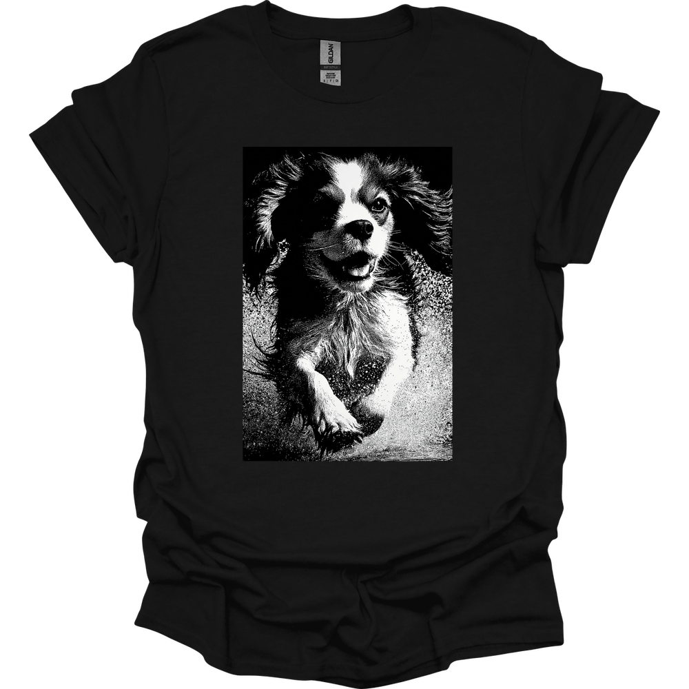 Cavalier King Charles Spaniel - Puddle Dog T-Shirt - Black