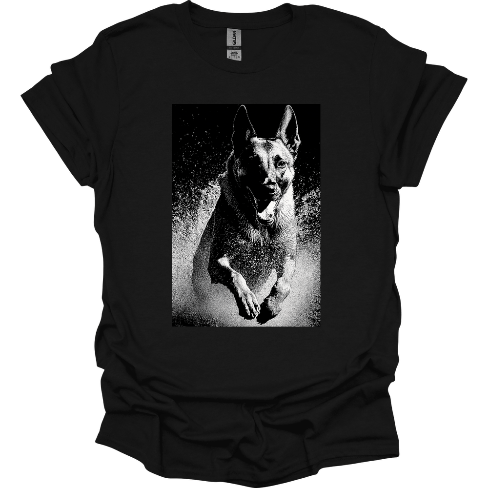 Belgian Malinois - Puddle Dog T-Shirt - Black