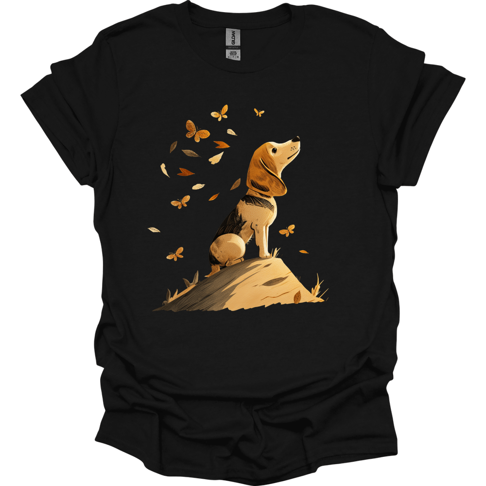Beagle - Fall Dog T-Shirt - Black