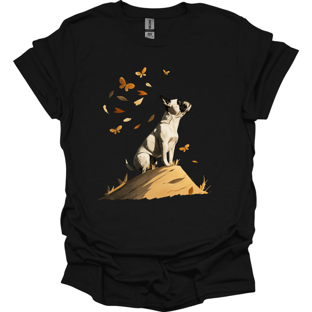 Boston Terrier - Fall Dog T-Shirt - Black