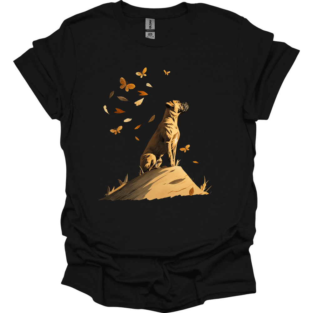 Boxer - Fall Dog T-Shirt - Black