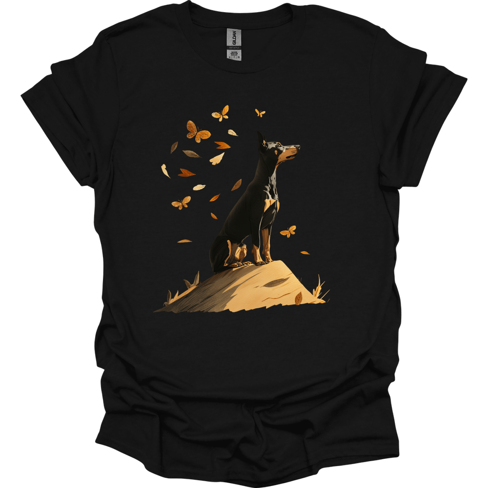 Doberman - Fall Dog T-Shirt - Black