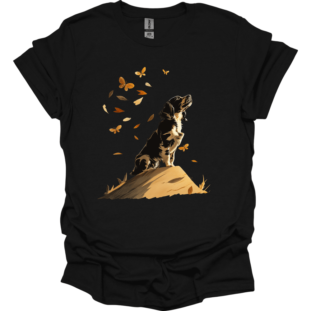 English Springer Spaniel - Fall Dog T-Shirt - Black