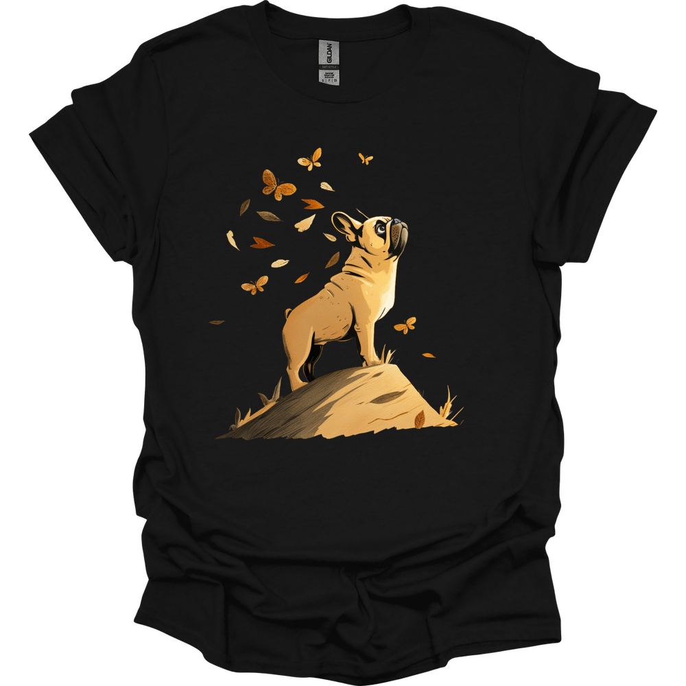 French Bulldog - Fall Dog T-Shirt - Black