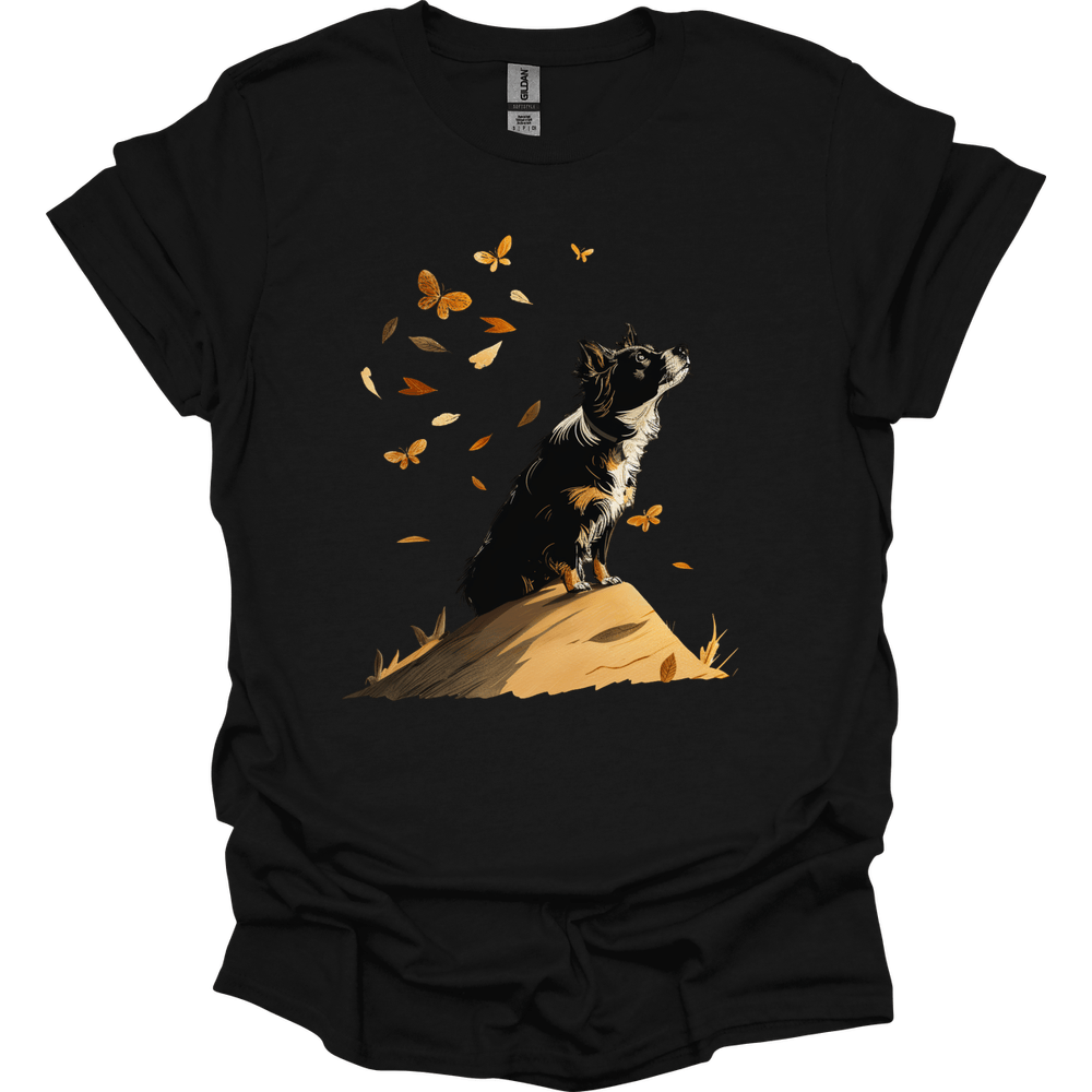 Miniature American Shepherd - Fall Dog T-Shirt - Black