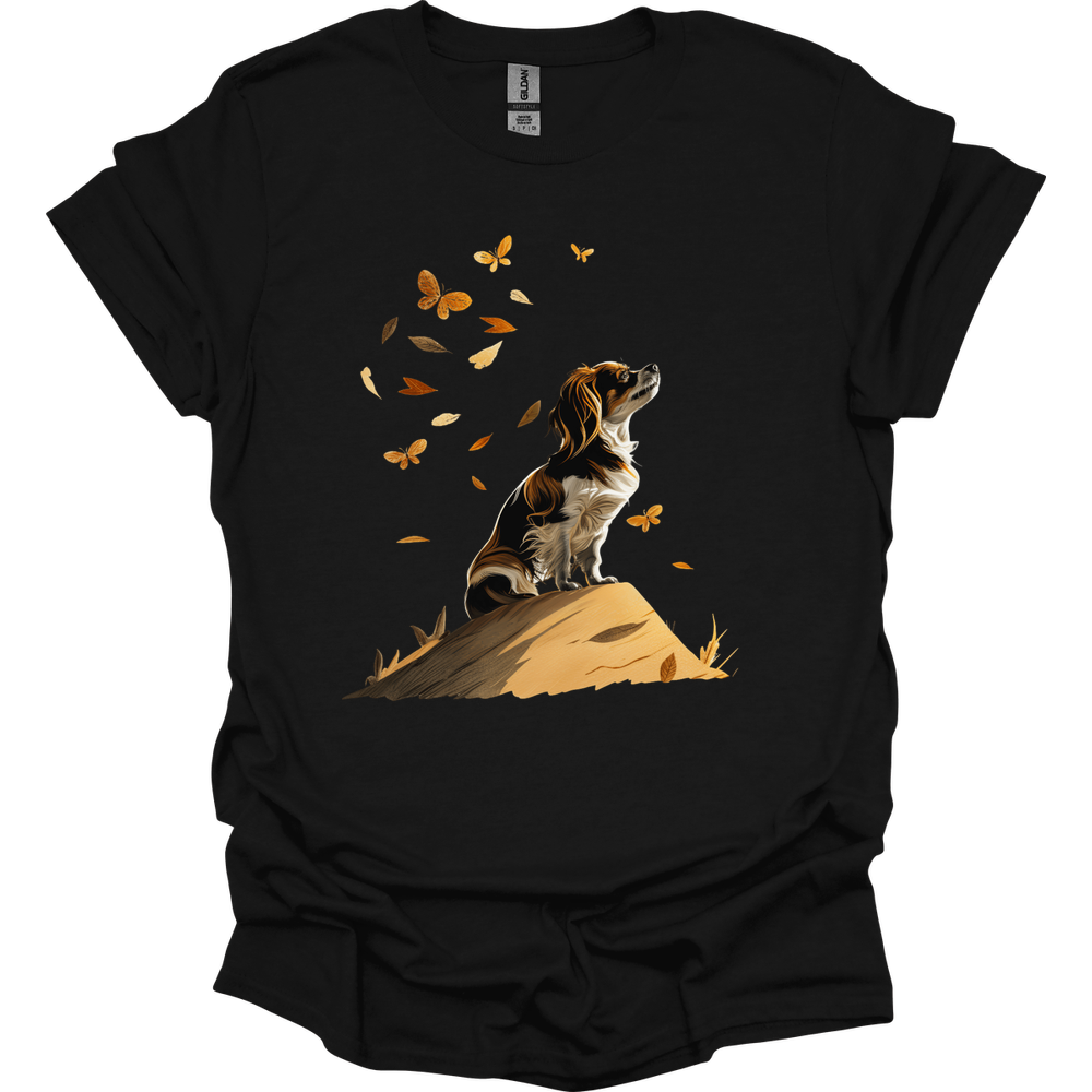 Papillon - Fall Dog T-Shirt - Black
