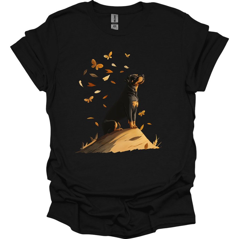 Rottweiler - Fall Dog T-Shirt - Black