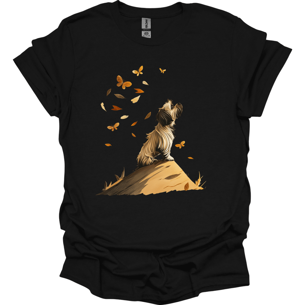 Shih Tzu - Fall Dog T-Shirt - Black