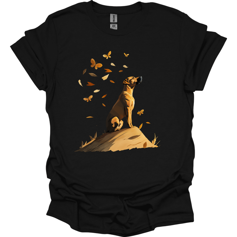 Rhodesian Ridgeback - Fall Dog T-Shirt - Black