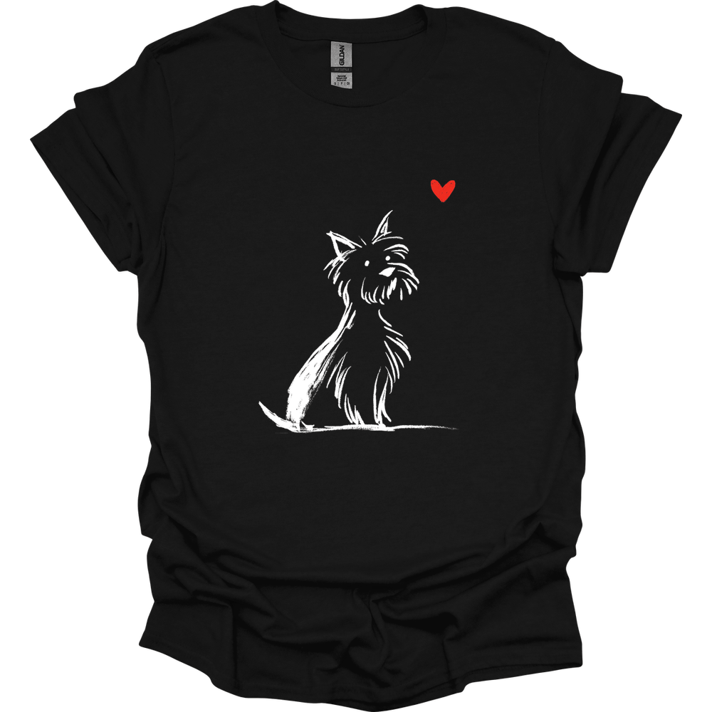 Yorkshire Terrier - Sketch Dog T-Shirt - Black