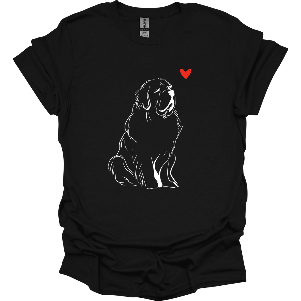 Newfoundland - Sketch Dog T-Shirt - Black