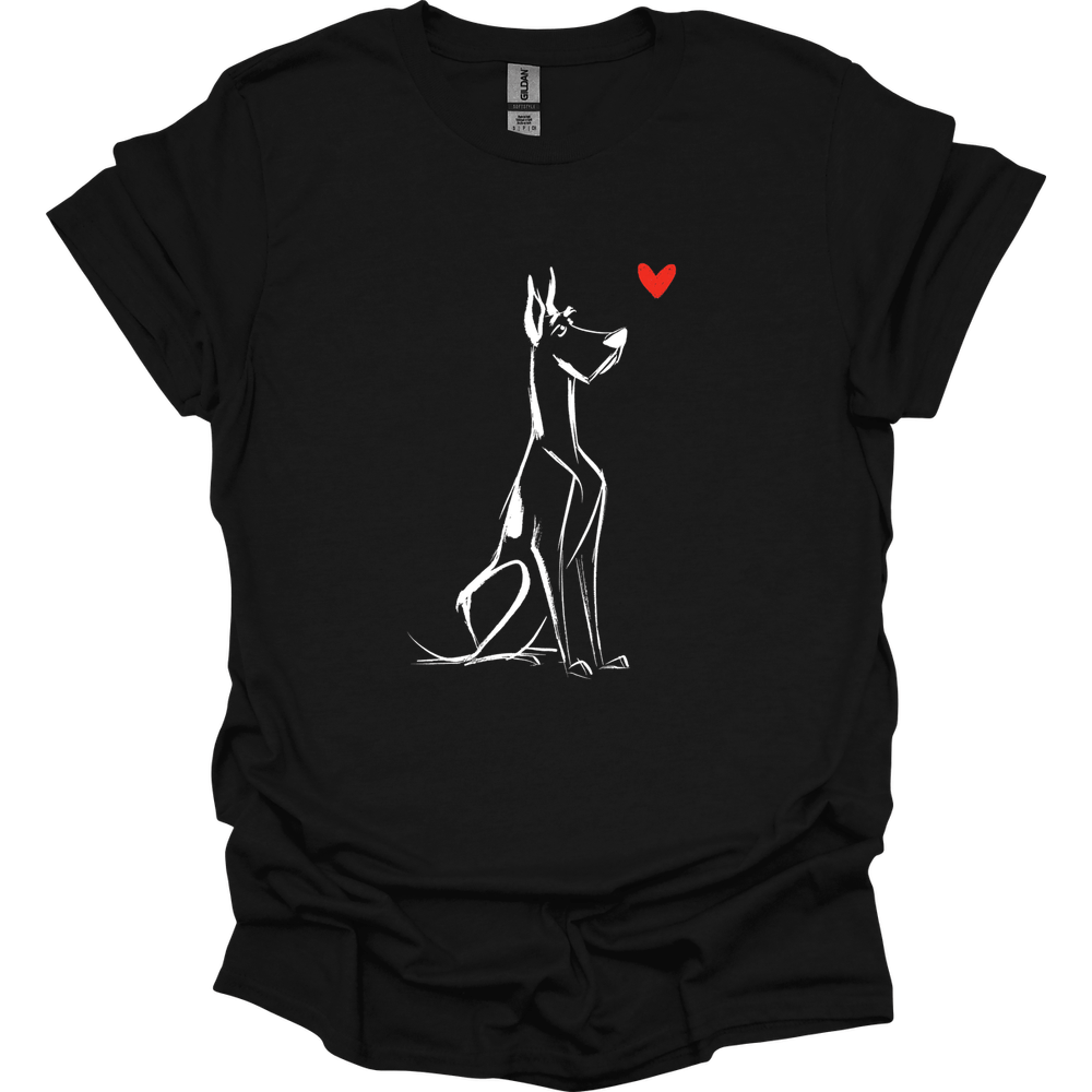 Great Dane - Sketch Dog T-Shirt - Black
