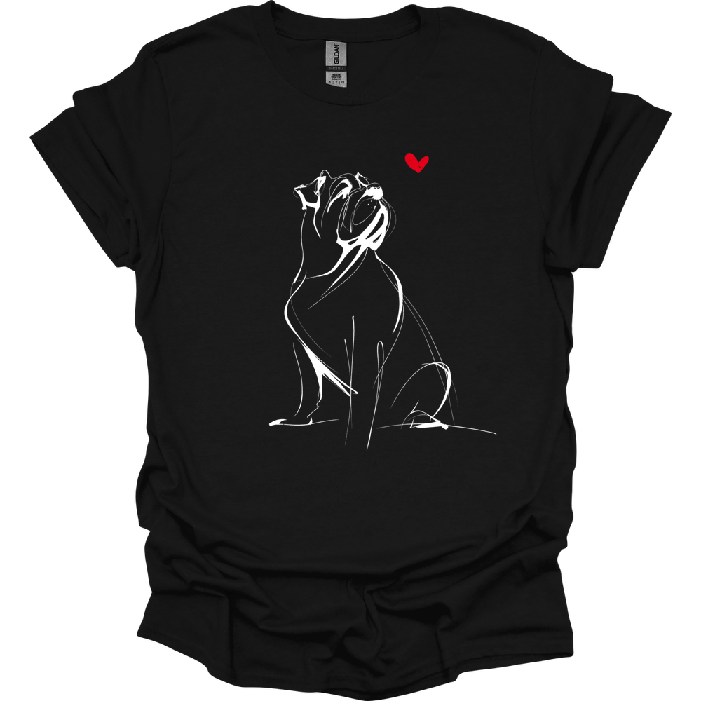 Mastiff - Sketch Dog T-Shirt - Black
