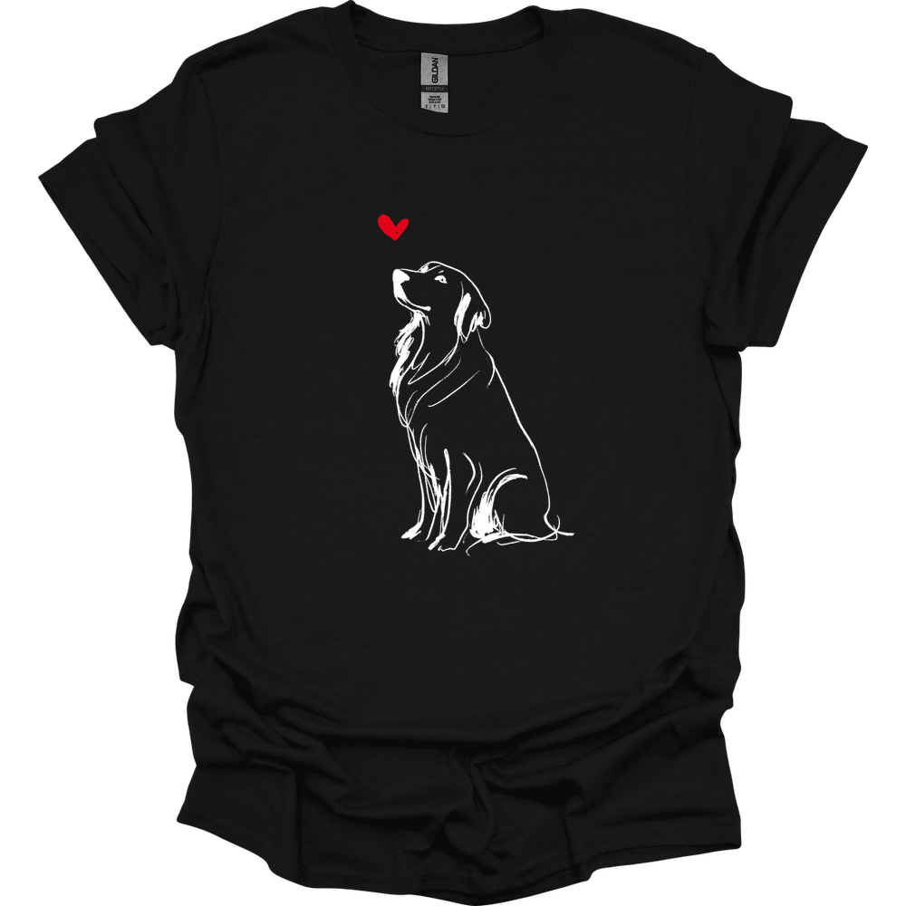 Golden Retriever - Sketch Dog T-Shirt - Black