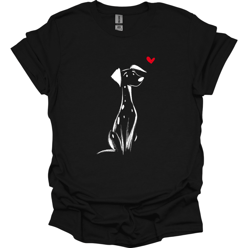 Dalmatian - Sketch Dog T-Shirt - Black