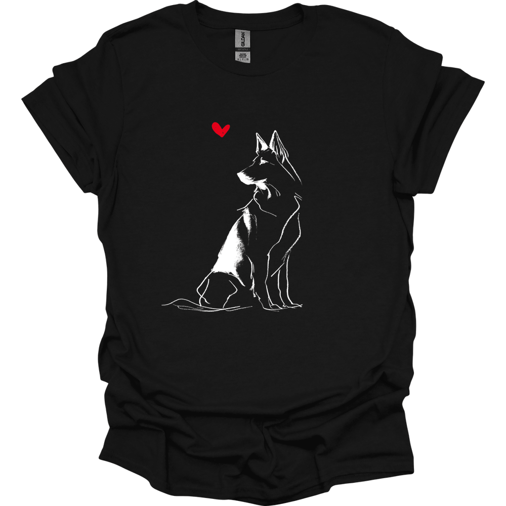 Dutch Shepherd - Sketch Dog T-Shirt - Black