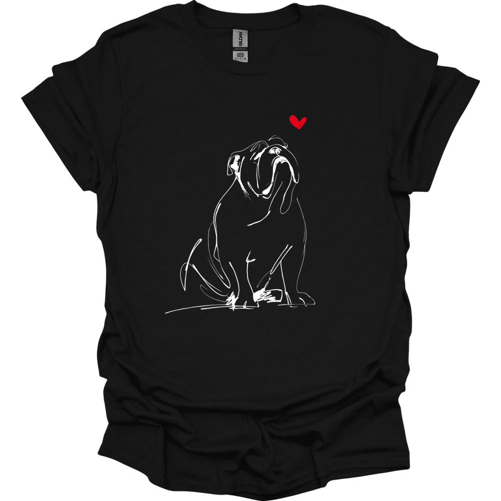 Bulldog - Sketch Dog T-Shirt - Black