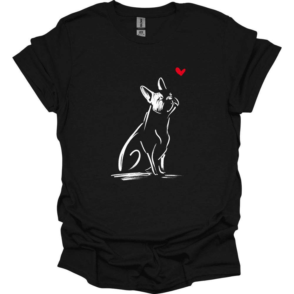 Boston Terrier - Sketch Dog T-Shirt - Black