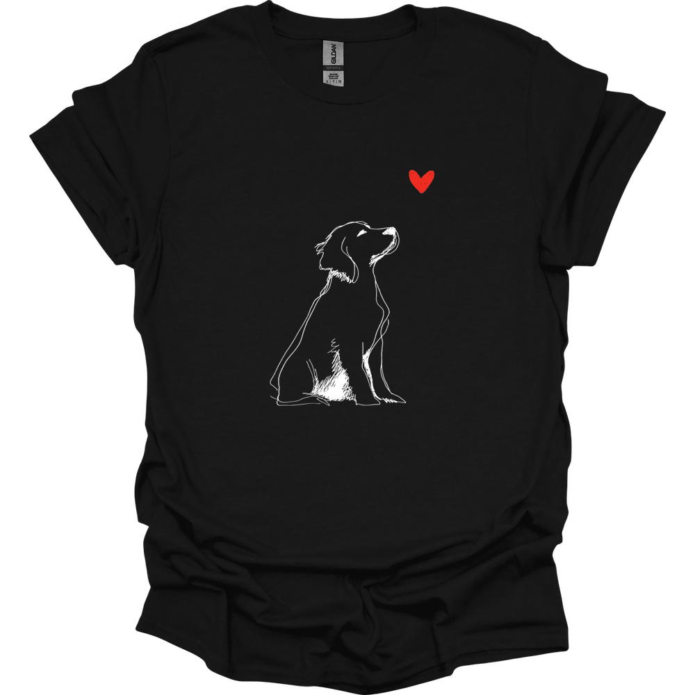 Brittany - Sketch Dog T-Shirt - Black