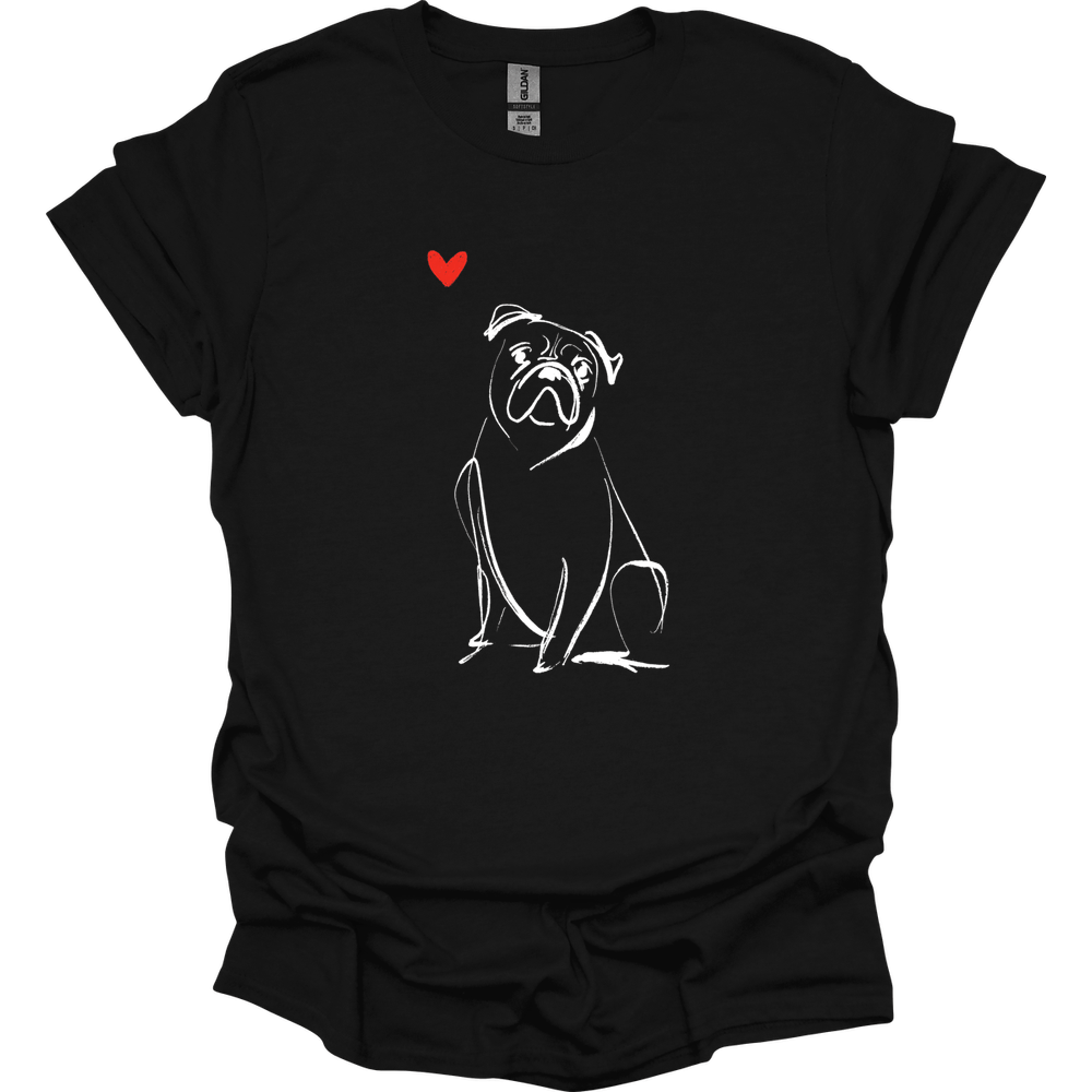 Boxer - Sketch Dog T-Shirt - Black
